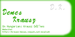 denes krausz business card